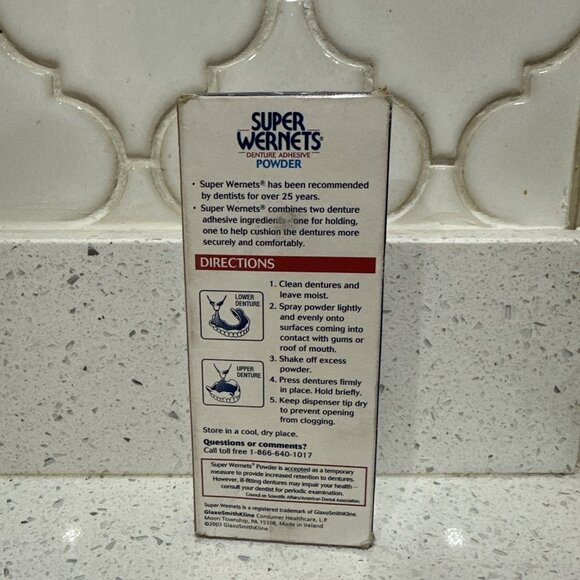 Super Wernet's Denture Adhesive Powder 3.6 oz - Picture 2 of 4
